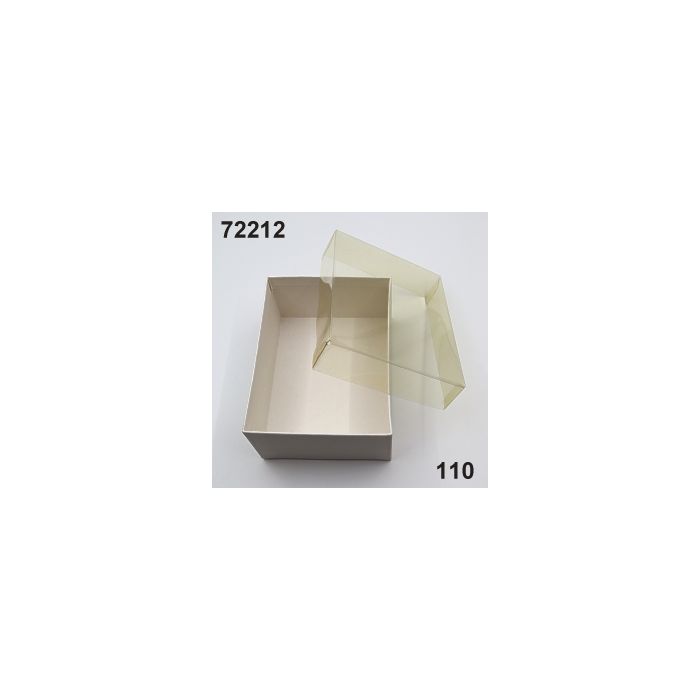 Pappbox/Klar-Deckel mittel / weiß / 72212.110