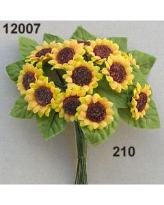 Sonnenblume mini mit Blatt / goldgelb / 12007.210