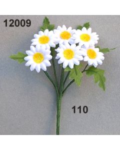 Margeritchen mit Blatt / weiß / 12009.110