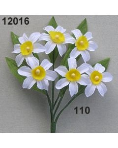 Narzisse mit Blatt / weiß / 12016.110