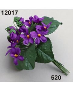 Veilchenbusch mit Knospen und Blätter / violett / 12017.520