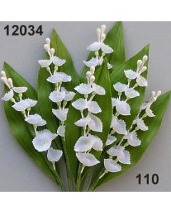 Maiglöckchen x9 mit Blatt / weiß / 12034.110