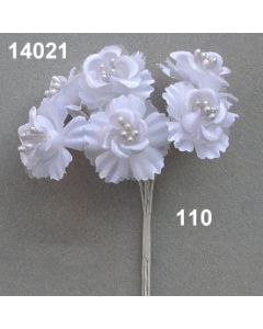 Satin-Blüte mit Bötzl - weiß - 14021.110