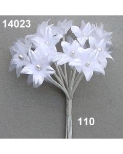 Satin-Organdyblüte klein - weiß - 14023.110
