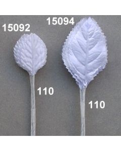 Satin-Rosenlaub groß - weiß - 15094.110