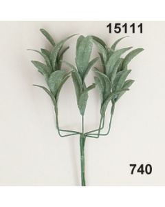 Seiden-Eucalyptus spitz x6 - grün-weiß - 15111.740