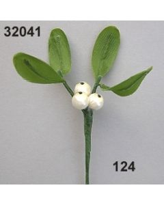 Künstlicher kleiner Mistel Pick mit 3 Beeren - champagner - 32041.124