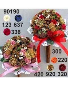 Rosen-Sternanis Bouquet ⌀ 7,5 cm mit Bouillonblumen - 90190