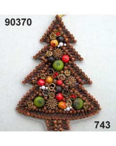 Gewürzornament Tanne groß / grün-rot / 90370.743