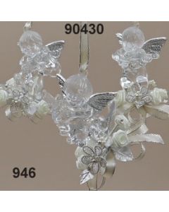Acryl Engel mit Instrument dekoriert sortiert 3 - silber-creme - 90430.946