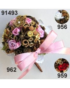 Samtrosen Bouquet gold  - 91493