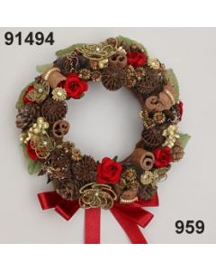 Samtrosen Gewürzkranz gold mittel - Farbe gold-weinrot - 91494.959