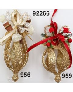 Goldglimmer Ornament Tropfen dekoriert / 92266