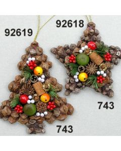 Zapfenornament Baum / grün-rot / 92619.743