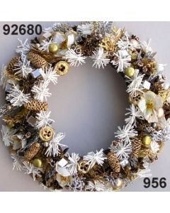 Weiße-Tannen Kranz groß - gold-creme - 92680.956