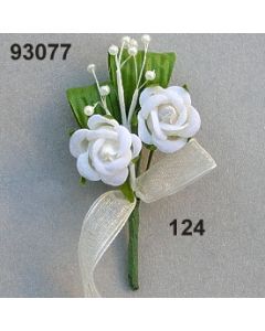 Samtrosen-Blatt Anstecker / champagner / 93077.124