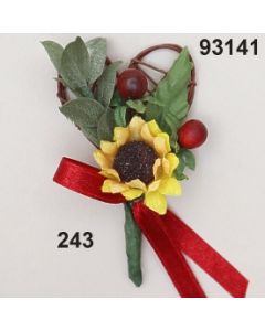 Sonnenblumen-Herz Anstecker / gelb-rot / 93141.243