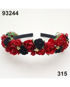 Rosen-Samtrosen Haarreifen - dunkelrot - 93244.315