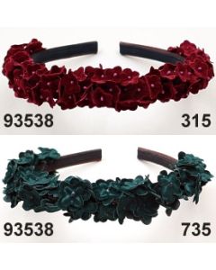 Velourblumen Haarreifen - dunkelrot - 93538.315