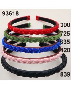 Samtband Haarreifen geflochten Breite 1cm - 93618