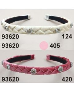 Samtband Haarreifen mit Strass - 93620