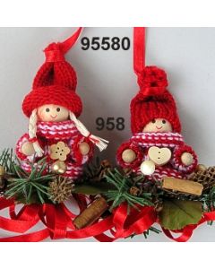 Strick-Wichtel dekoriert / gold-rot / 95580.958