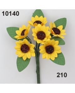 Papier Sonnenblume mit Blatt / goldgelb / 10140.210