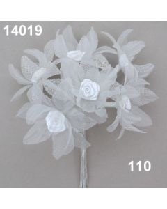 Organdyblüte mit Diorrose / weiß / 14019.110